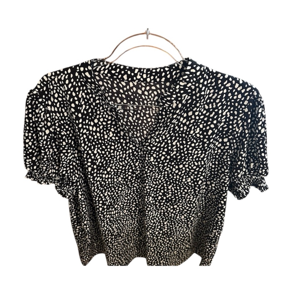 Black and White Polka Dot Women's Blouse